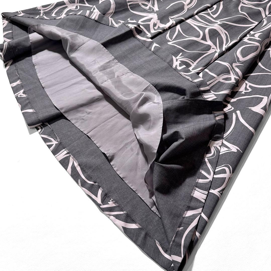 アナイ ウールトロピカルプリントアシメタック スカート