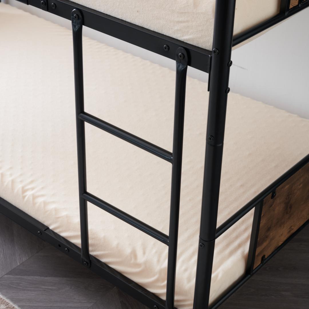 【新作】【ブラック】三段ベッド パイプベッド　分離可能 スチールベッド　耐震