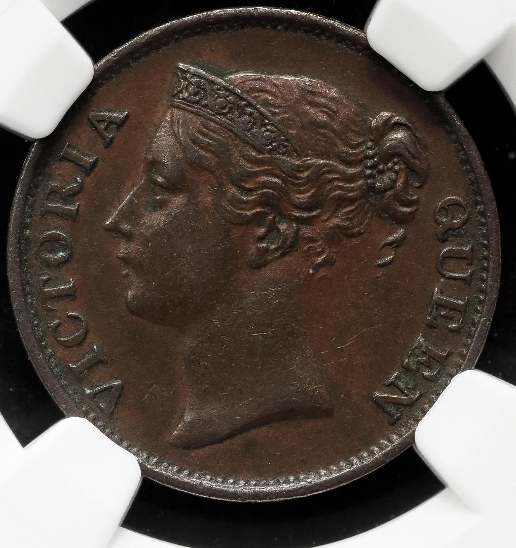 NGC-AU53BN 海峡植民地 ヴィクトリア 1/2Cent 1845