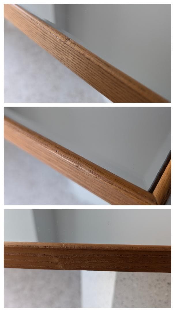 ビンテージ アノニマス ウッドフレーム ウォールミラー 立て掛け鏡 北欧 美品