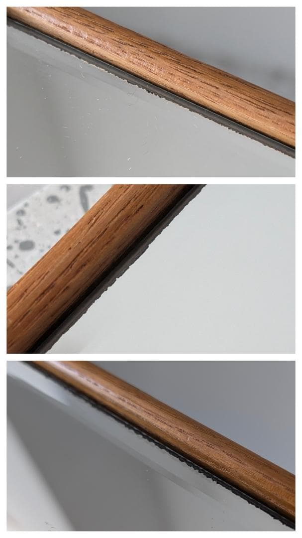 ビンテージ アノニマス ウッドフレーム ウォールミラー 立て掛け鏡 北欧 美品