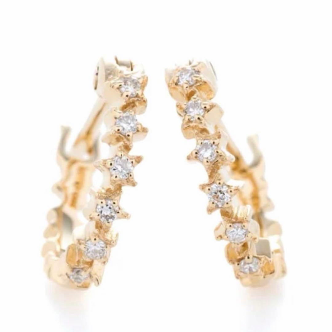 sowi★スターダスト・ダイヤモンド フープピアス(S)【K10YG】