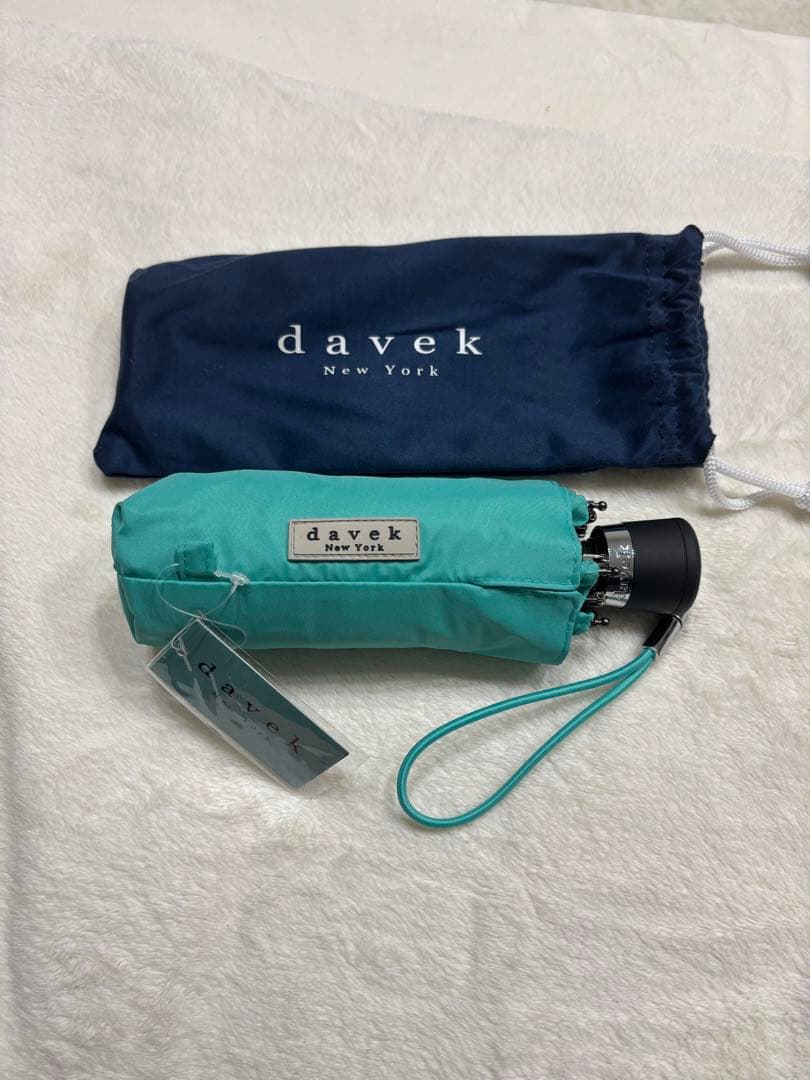 davek 折りたたみ傘 Turquoise 収納袋付き