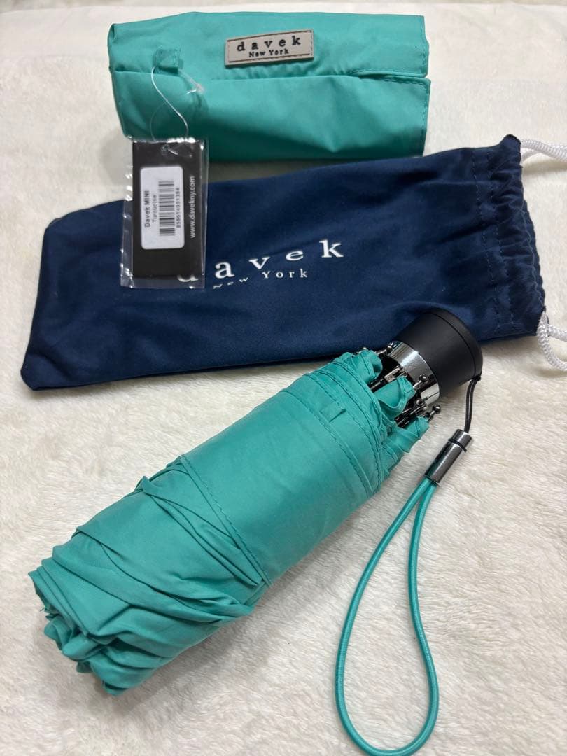 davek 折りたたみ傘 Turquoise 収納袋付き
