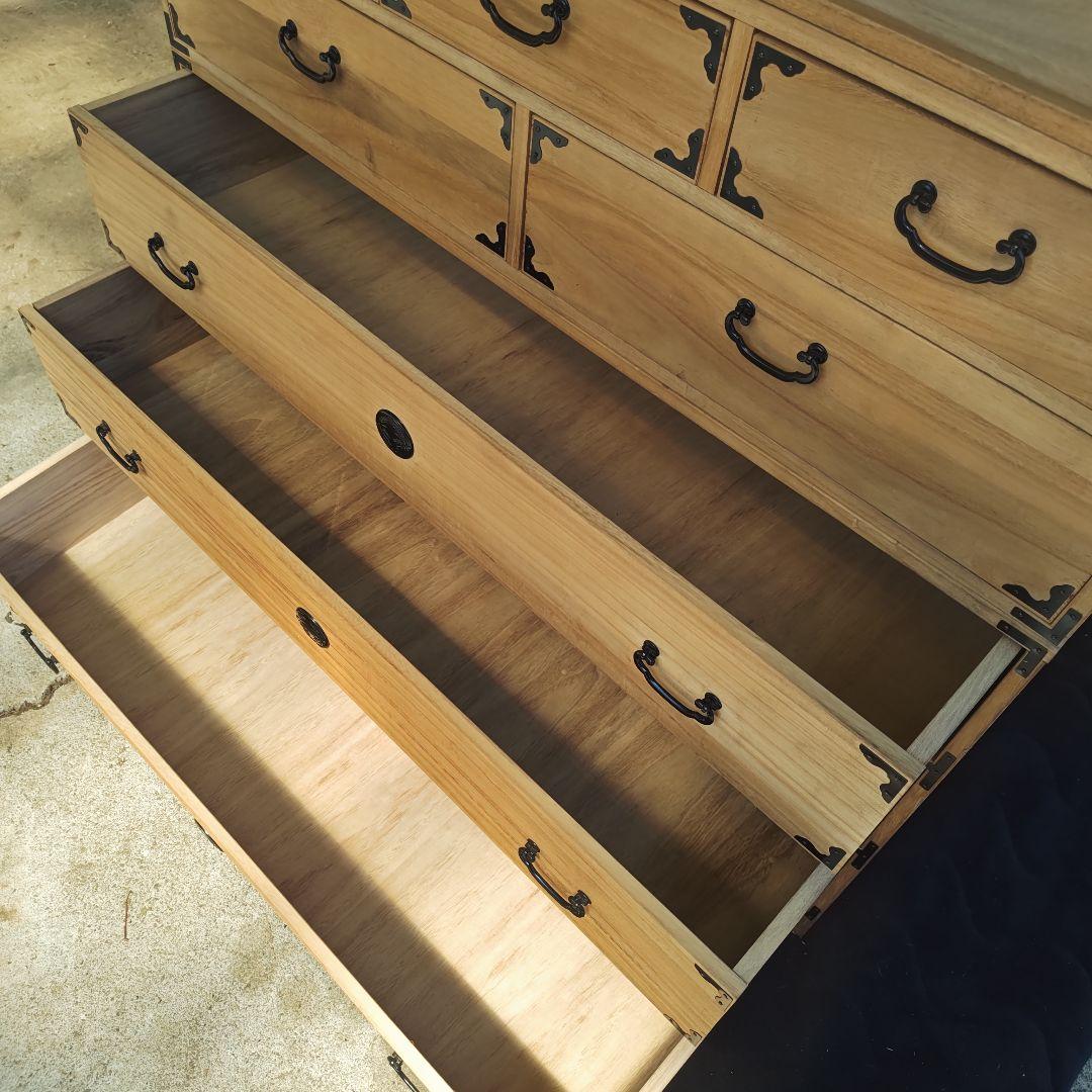 昭和レトロ 高級三段総桐タンス 古民家 当時物