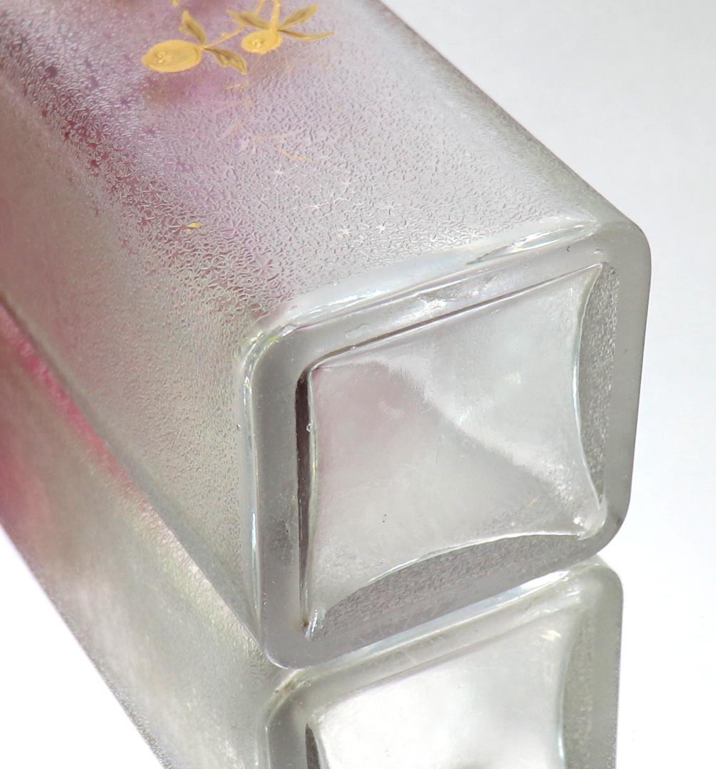 オールド・バカラ 最高級1900年 金彩グラデーション22cm大型スクエア型花瓶