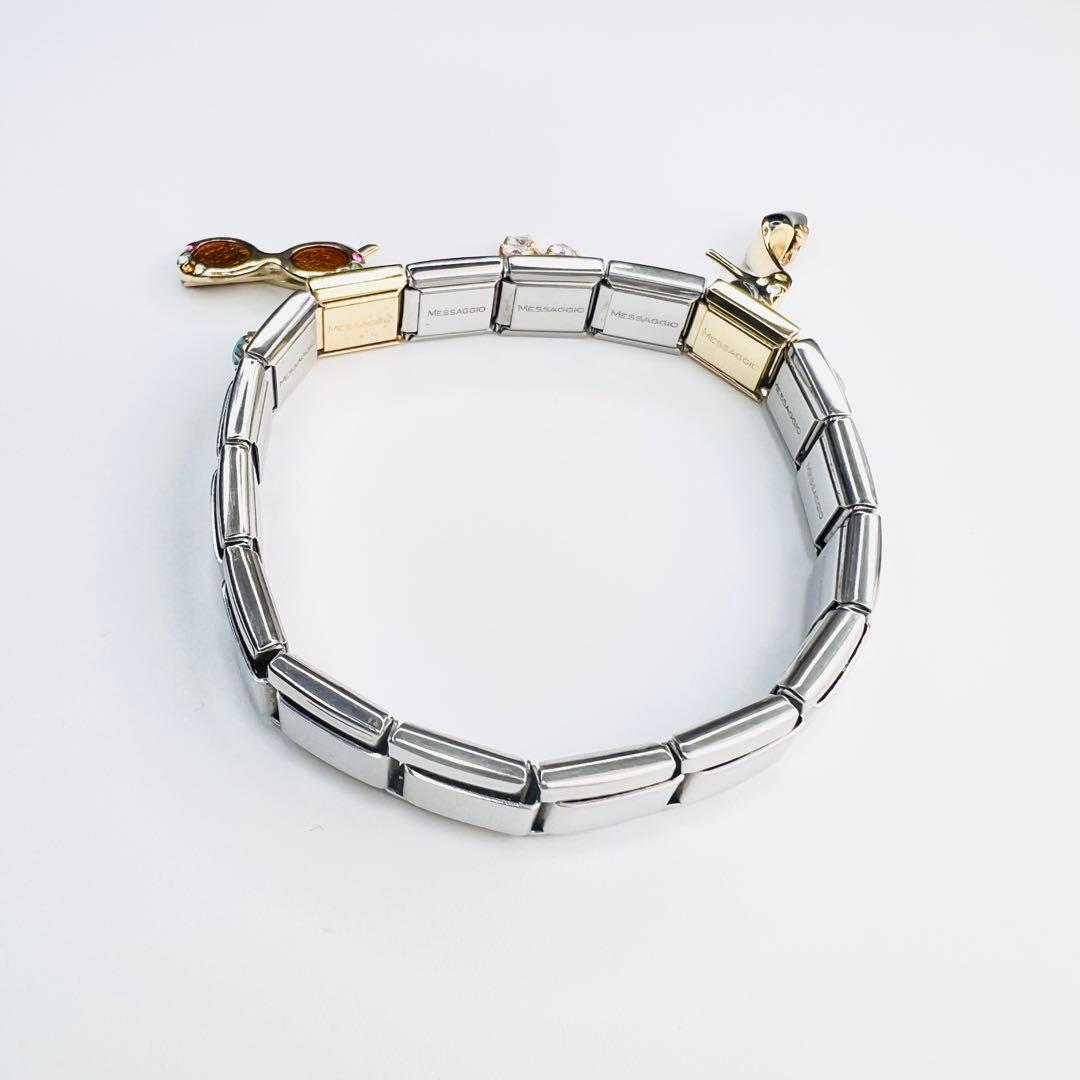 美品messaggio チャーム ブレスレット サングラス ヒール クローバー.