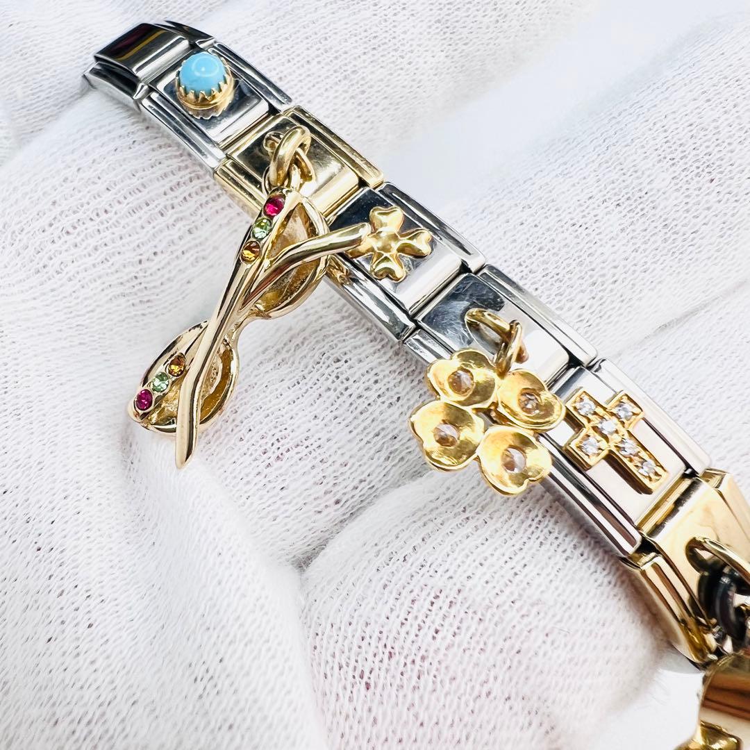 美品messaggio チャーム ブレスレット サングラス ヒール クローバー.