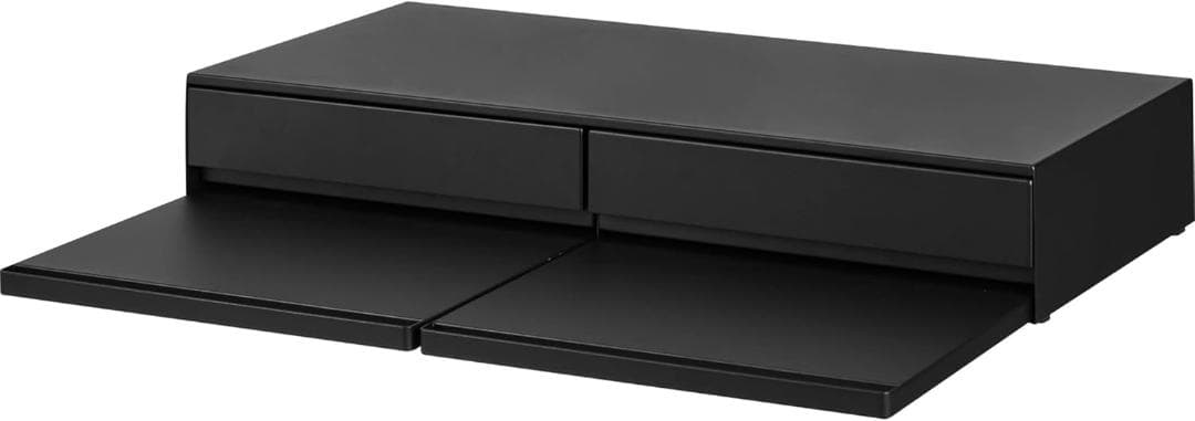 tower ツーウェイキッチン家電下引き出し＆スライドテーブル W80 黒