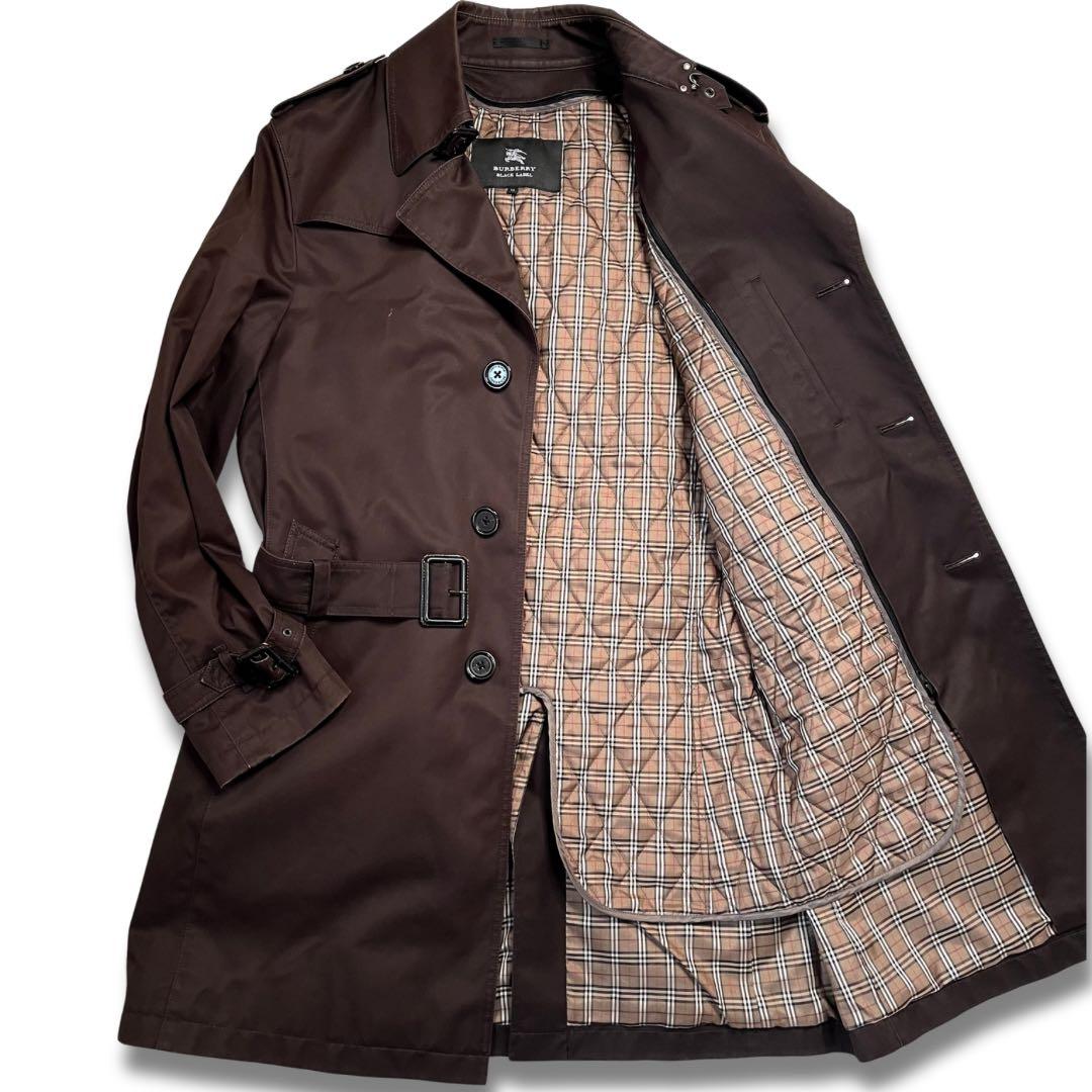 極美品✨バーバリーブラックレーベル トレンチコート　ライナー付 2way ロゴ