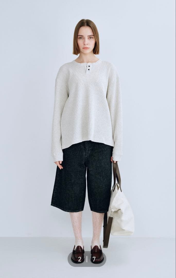 トップス simply complicated SNAP HENRY L/S TEE