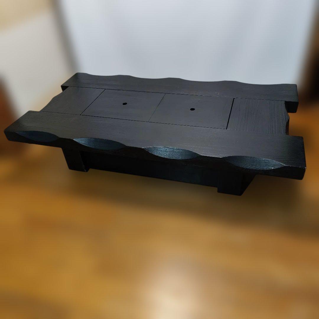 冬は長火鉢、他の季節はテーブルとして使える洒落たデザインの座卓 黒