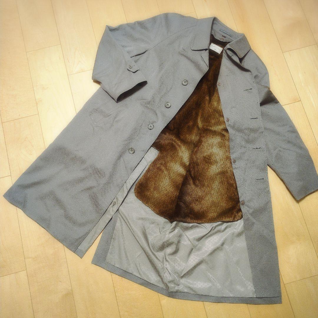 【美品】ステンカラーコート XL オンワード樫山 ファーライナー ヴィンテージ