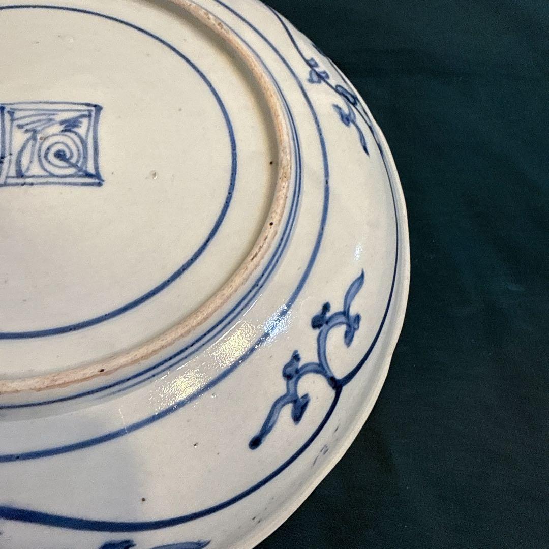 古伊万里　染付　総花唐草　8寸皿