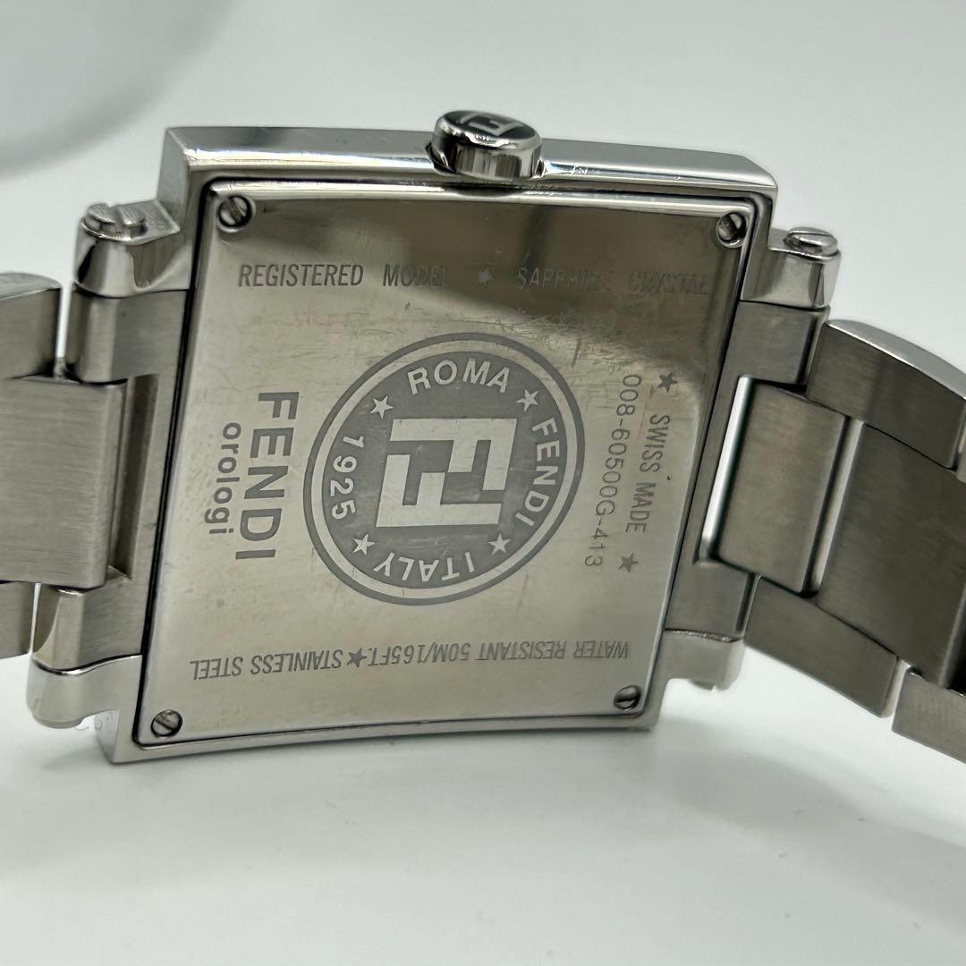 美品 稼働品 FENDI フェンディ クアドロ 60500G スクエア シルバー