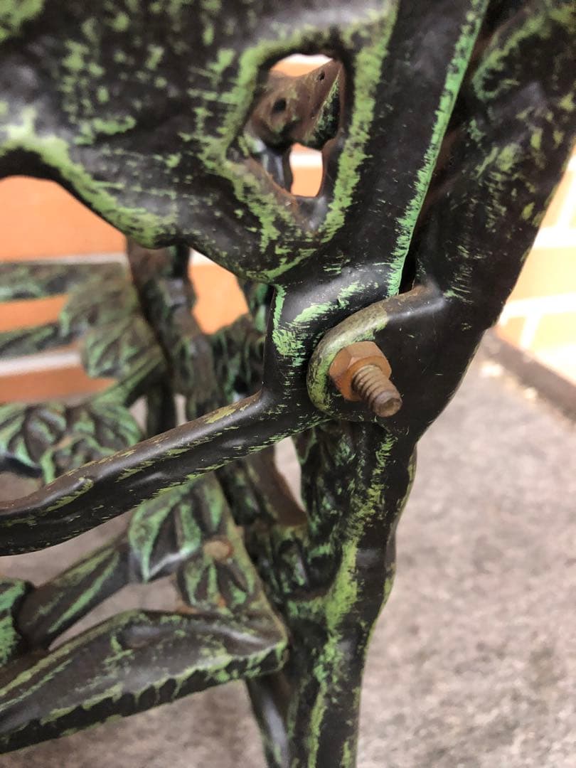 H アイアンベンチ　フラワースタンド　ドールチェア　ガーデニング雑貨アンティーク