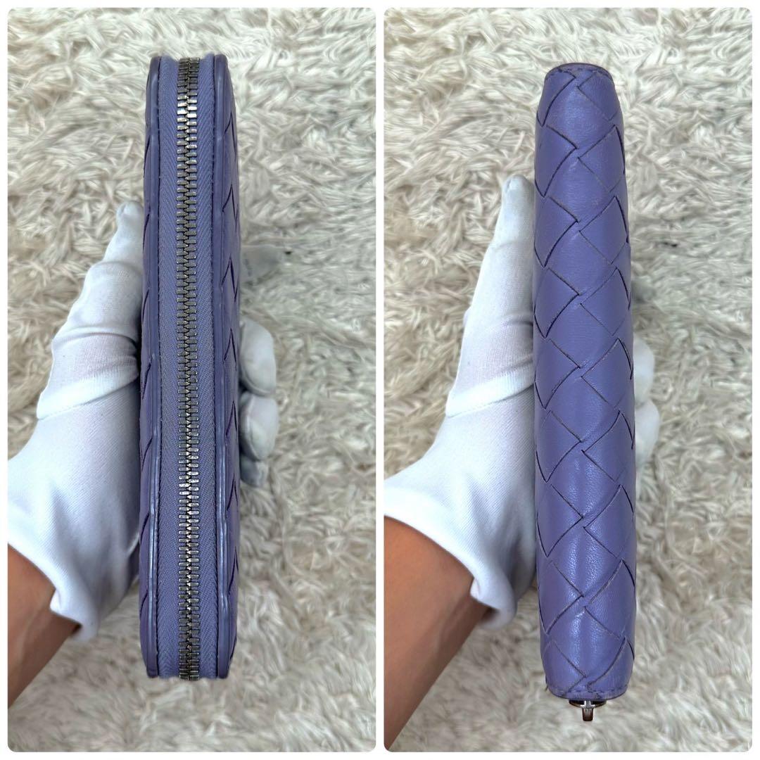 【美品】ボッテガヴェネタ 長財布 ラウンドファスナー パープル マキシ