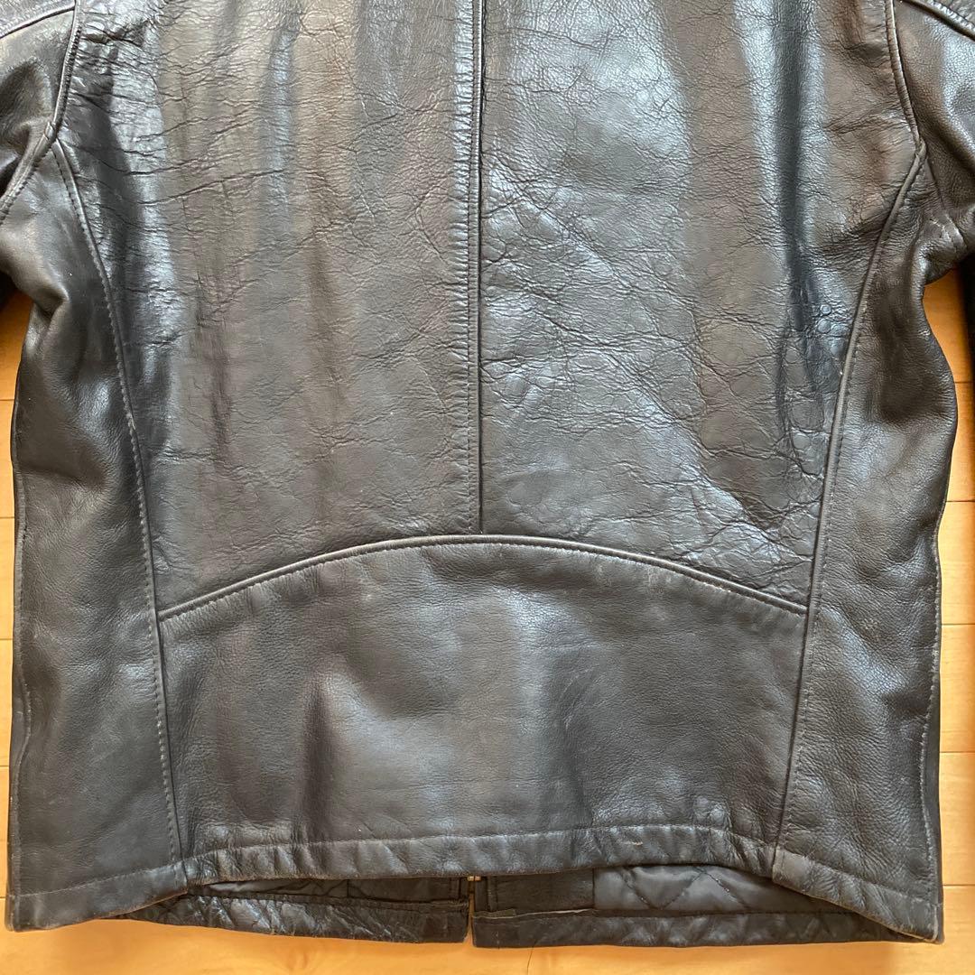 Schott ブラックレザーシングルライダースジャケット　USA製 38