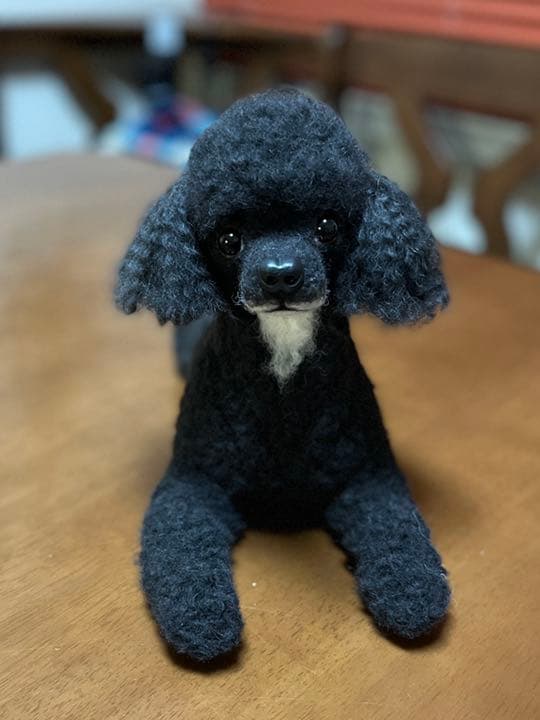 羊毛フェルト　トイプードル　ブラック