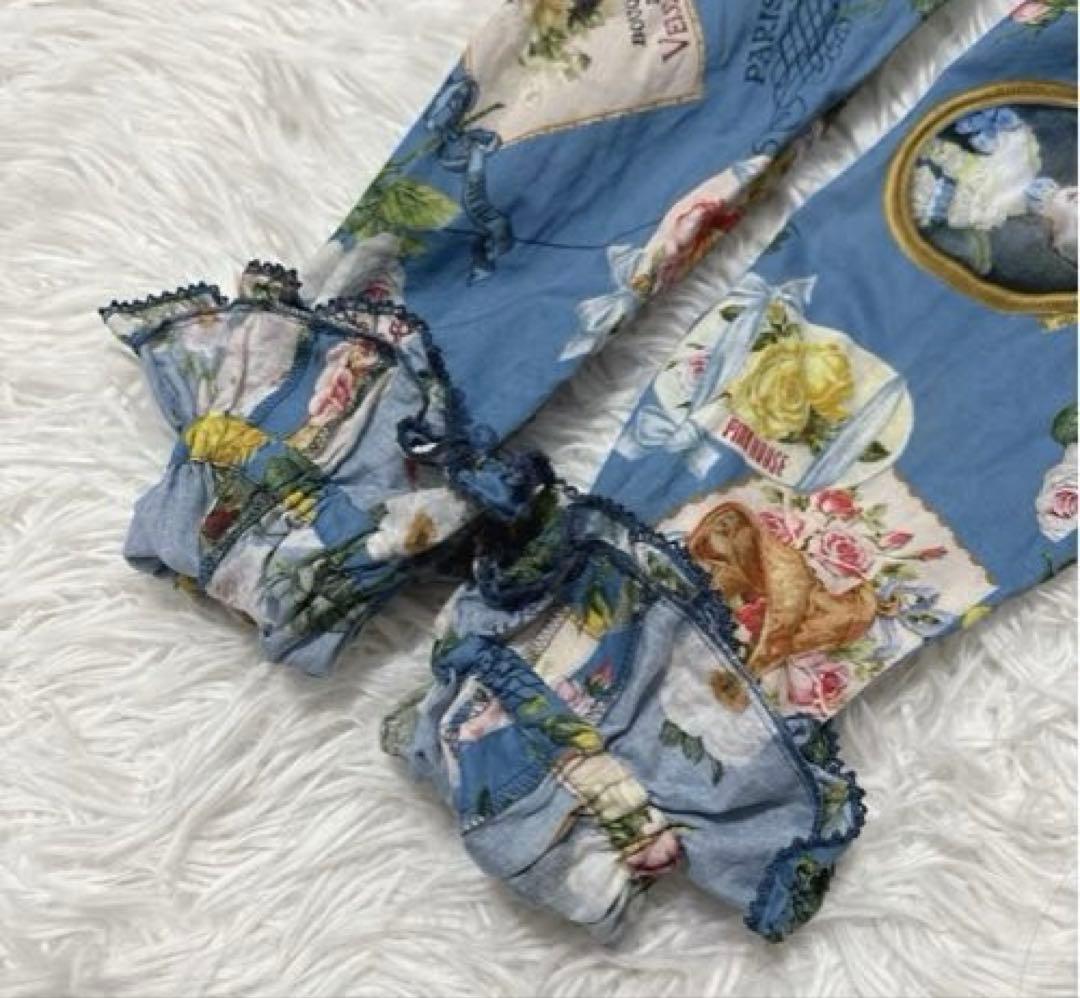 ピンクハウス ブーケモチーフ　プリントミディワンピース ロング フレア F