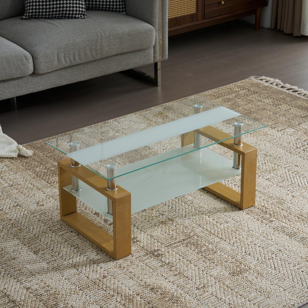 ローテーブル コーヒーテーブル 幅87.5x奥47.5x高さ39.5cm 収納棚