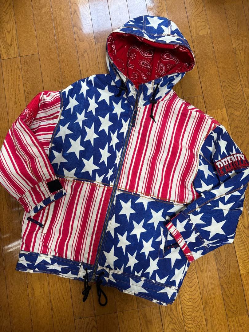 PHENIX スノボーウェア 上着 星条旗・ペイズリー柄 LL