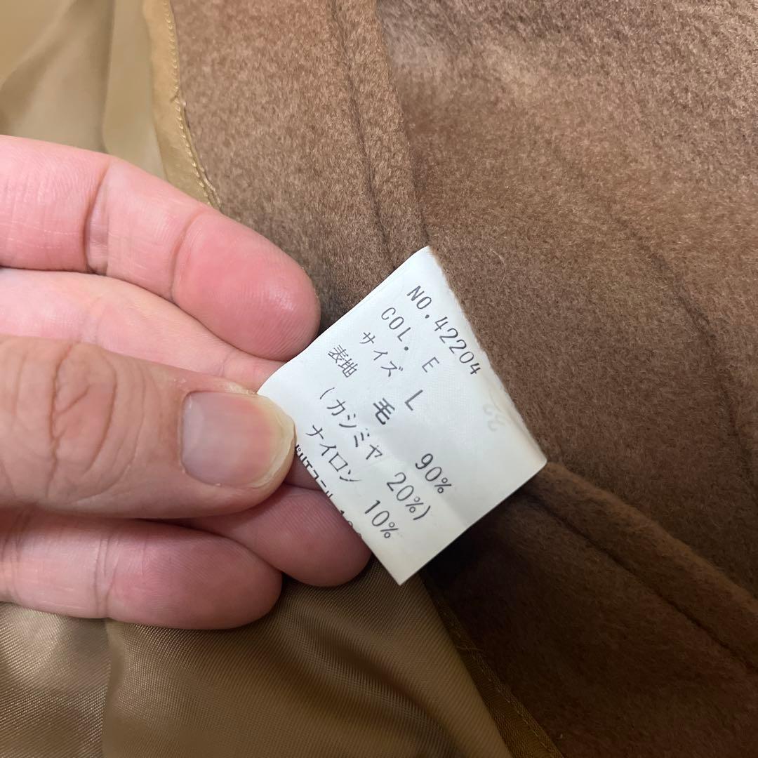 【極美品】カシミヤ混 ダブルチェスターコート ロング丈 L 茶 日本製 極暖