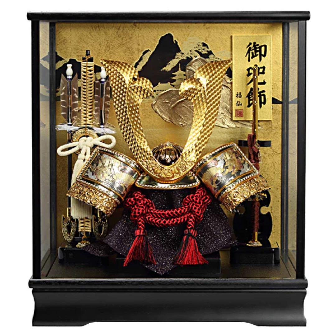 五月人形 連山金鍬形 兜ケース飾り sw45097