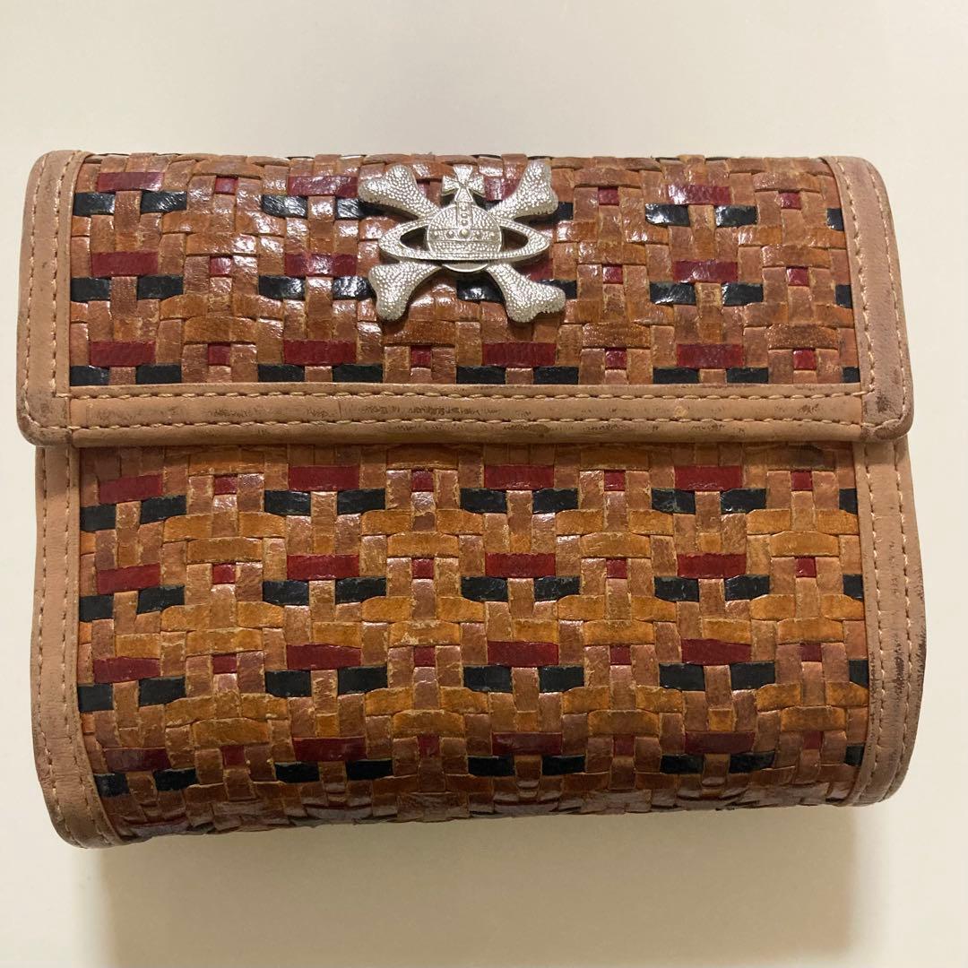 Vivienne Westwood ボーンモチーフ 編み込み二つ折り財布