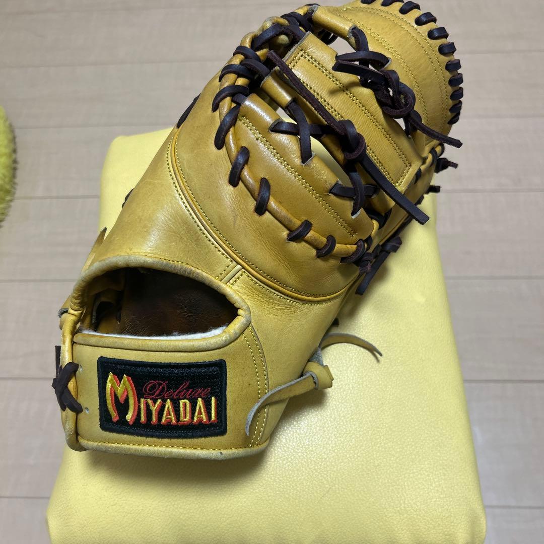 Miyadai 硬式野球グローブ イエローファーストミット