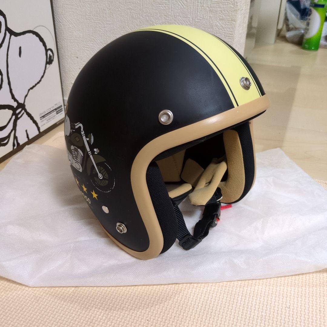 アークス　スヌーピージェットヘルメットSNJ-19　マットブラック/アイボリー