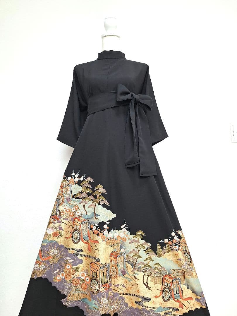 着物リメイクワンピース3657