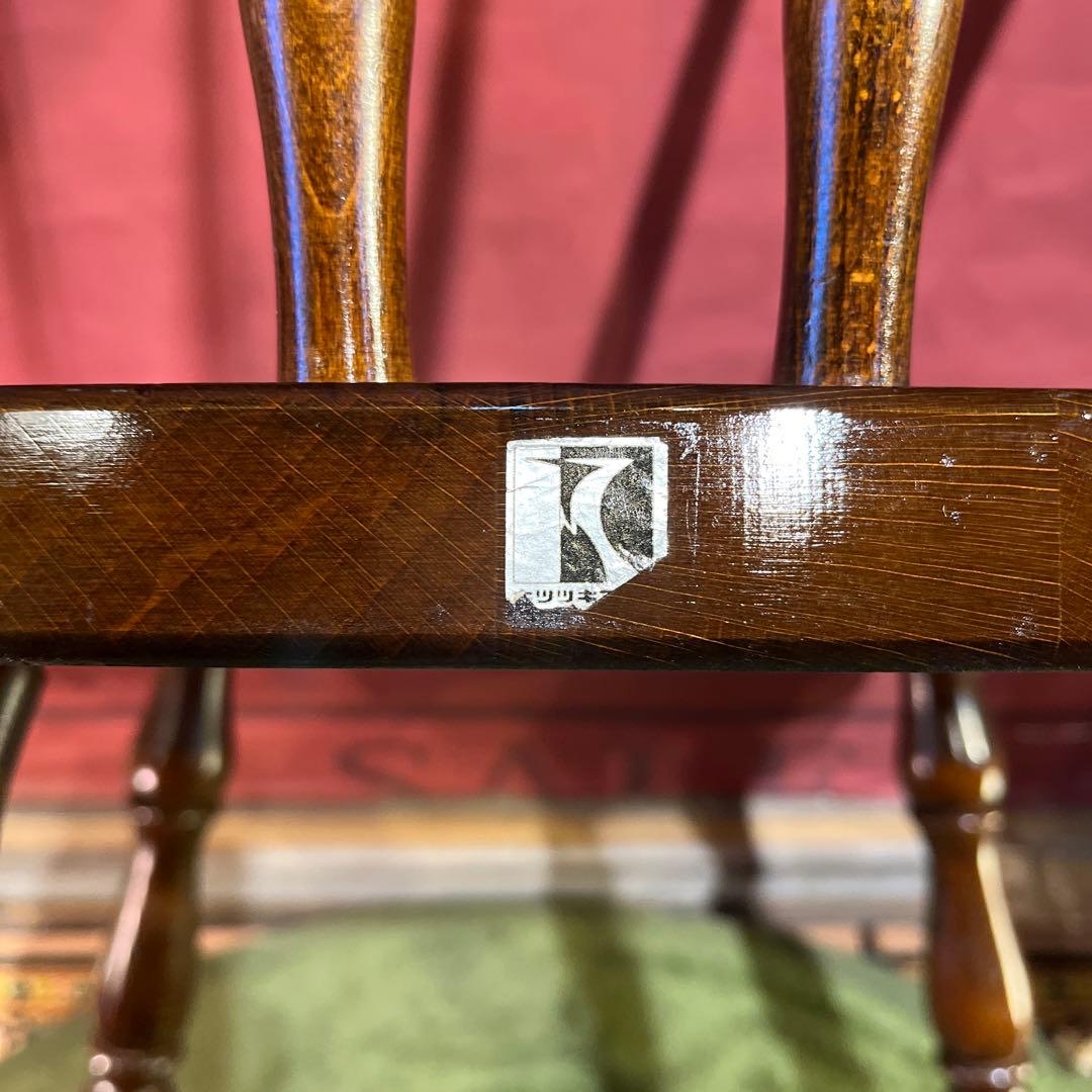 ぶた　L ４　キツツキマーク ヴィンテージ スピンドルチェア　飛騨産業