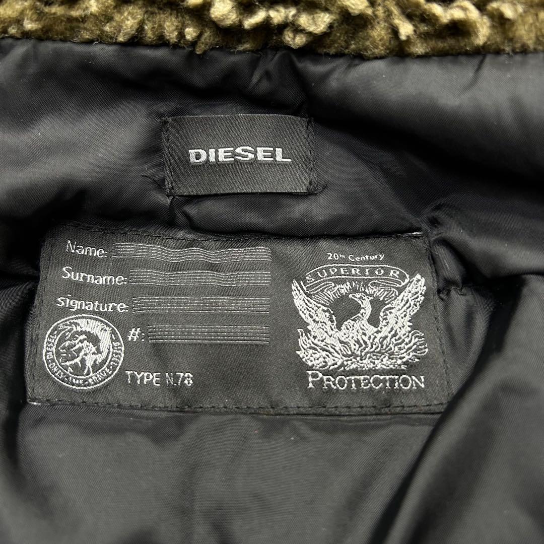 【美品】DIESEL ディーゼル N-2B フライトジャケット 短丈 カーキ M