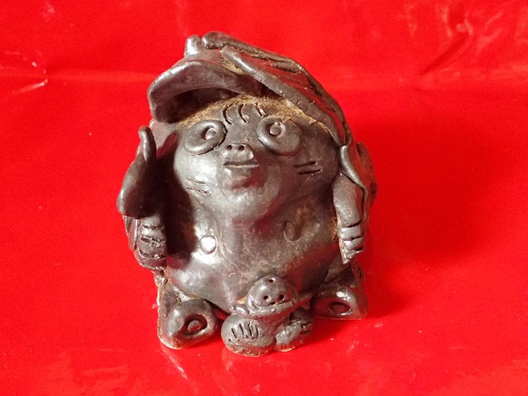 信楽狸　置物 金運アップ　ハンドメイド　七福狸　陶芸　オリジナル