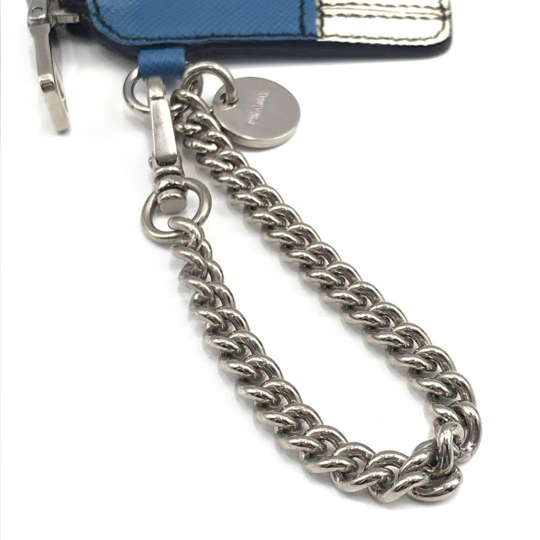 PRADA プラダ ケース チャーム 小銭入れ くじら レザー 鯨 青