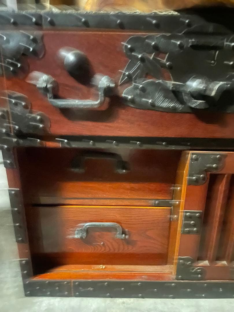 日孟車箪笥　美品　欅材 鉄器金具 時代和箪笥 ビンテージ