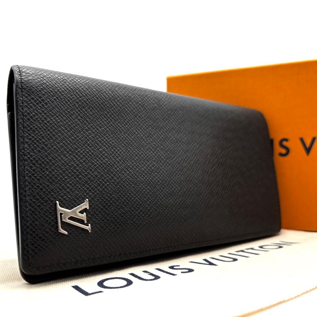 極美品・RFIDモデル ルイヴィトン タイガ ポルトフォイユ ブラザ 長財布 黒