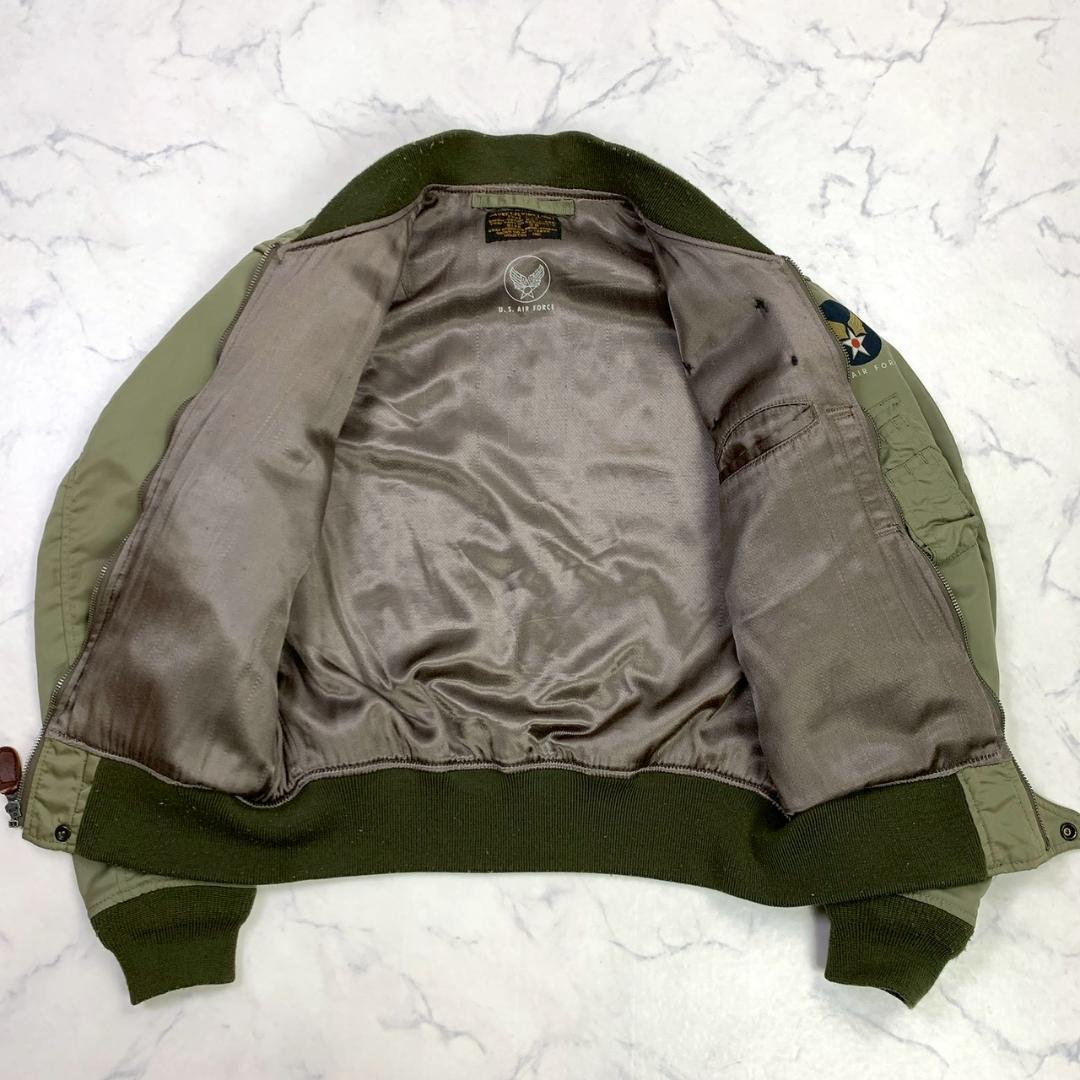 HOUSTON L-2 フライトジャケット カーキ ワッペン 38　E011