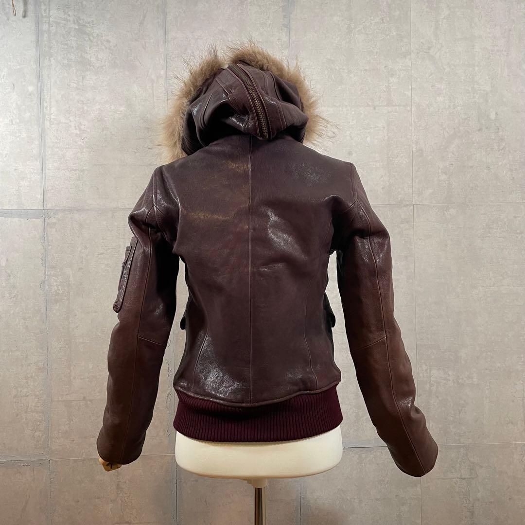 美品 haruf N2B レザー　フライトジャケット　ライダース　山羊革　A-2