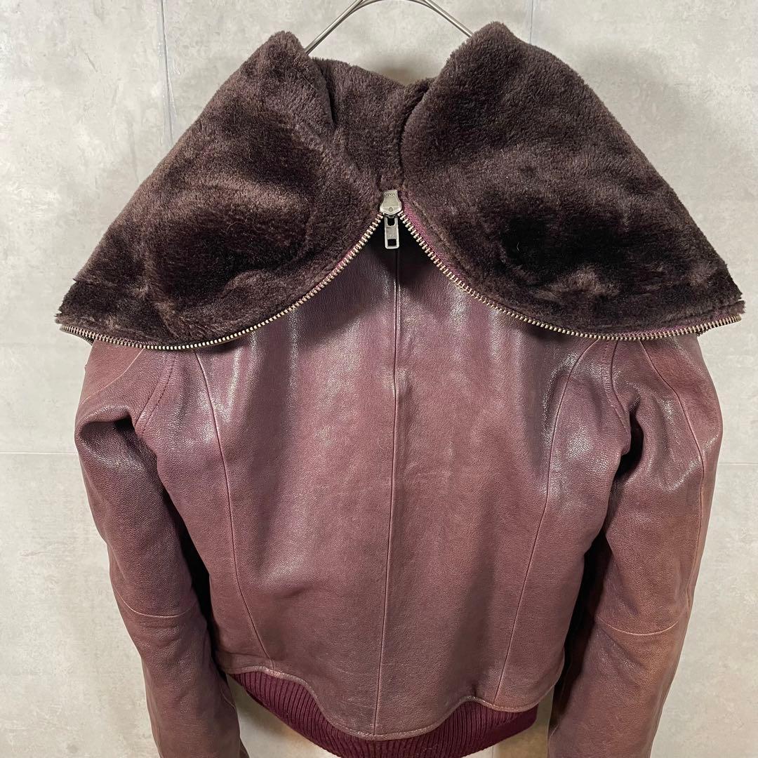 美品 haruf N2B レザー　フライトジャケット　ライダース　山羊革　A-2