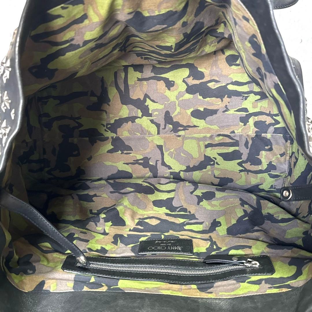 【良品】JIMMY CHOO PIMLICO BLACK スタッズ トートバッグ