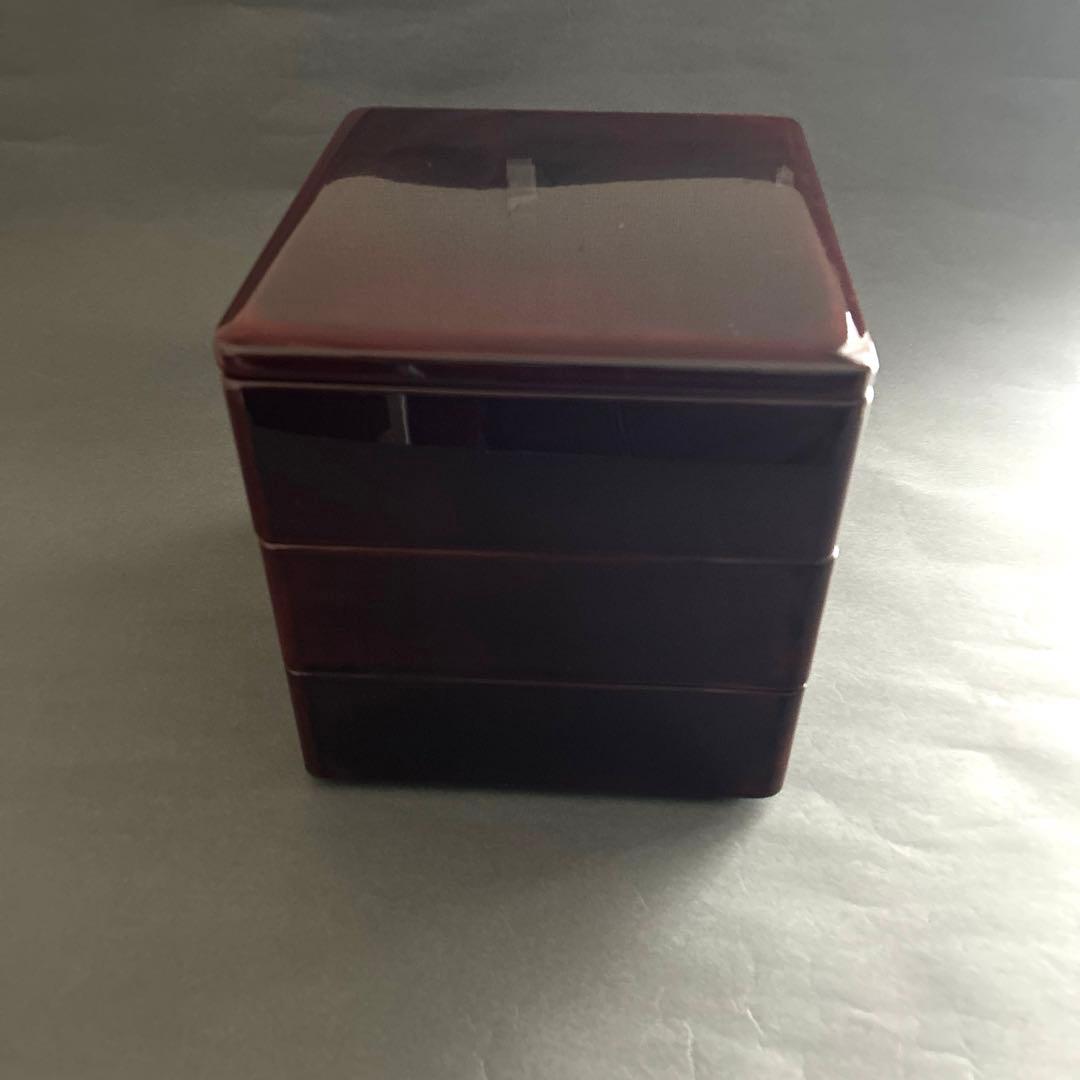 内朱外溜漆塗り三段重箱　輪島塗り