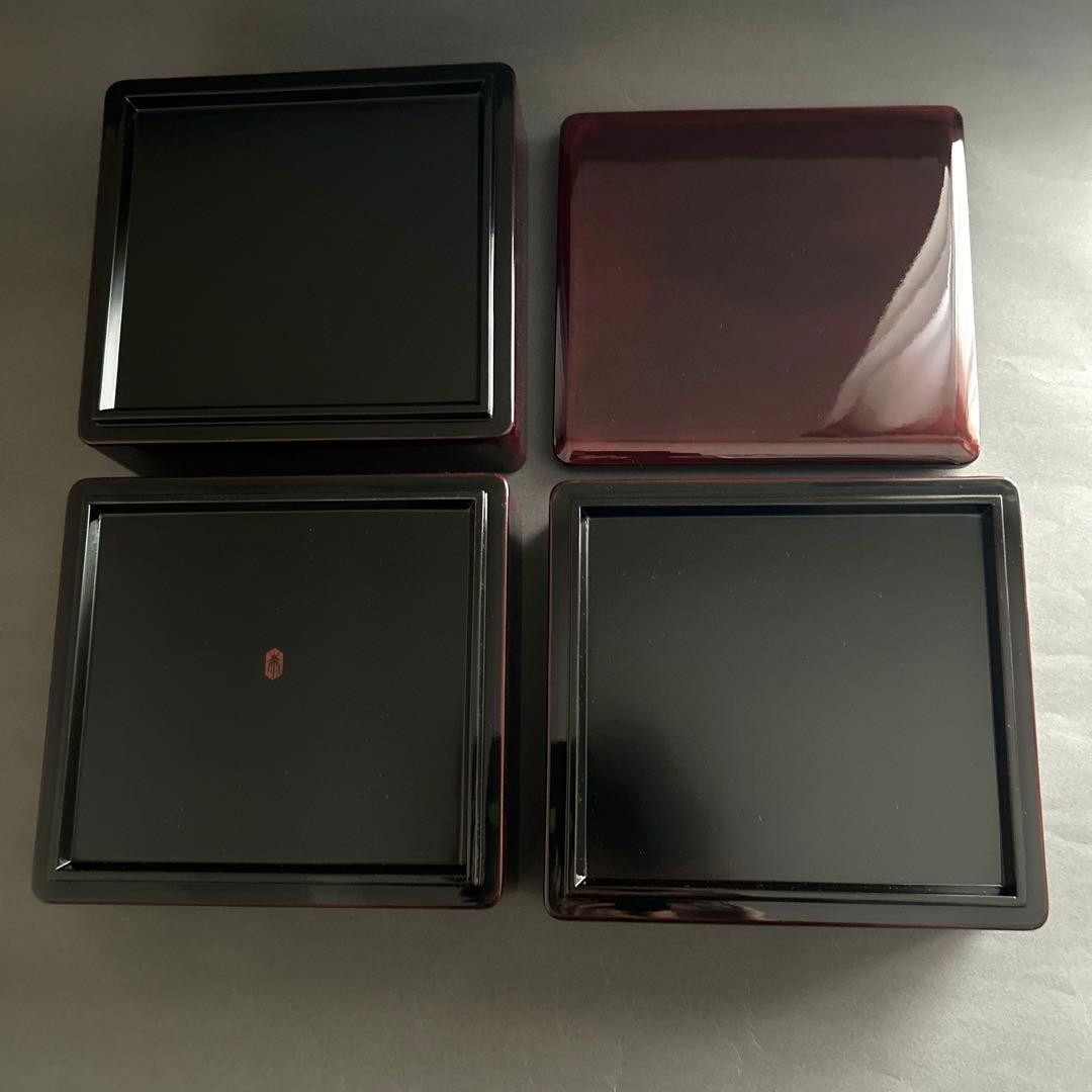 内朱外溜漆塗り三段重箱　輪島塗り