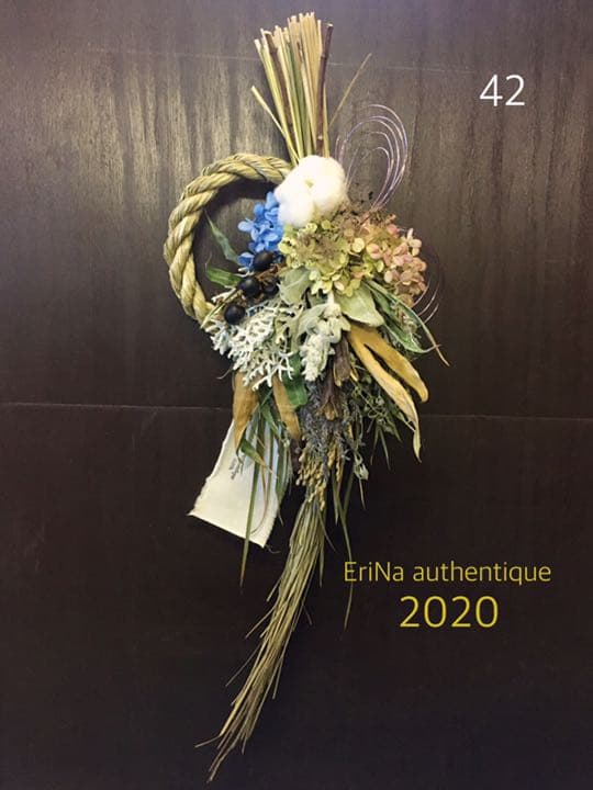 42.ドライフラワー スワッグ しめ飾り 松飾り 正月飾り リース