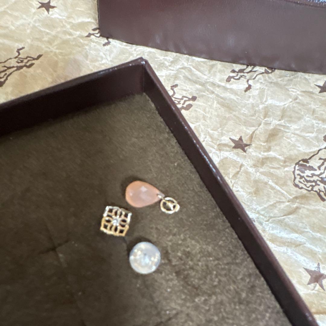 【限定セット】アガット K10 ピアス＆チャーム（販売証明書付）