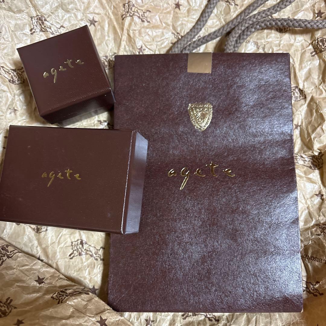 【限定セット】アガット K10 ピアス＆チャーム（販売証明書付）