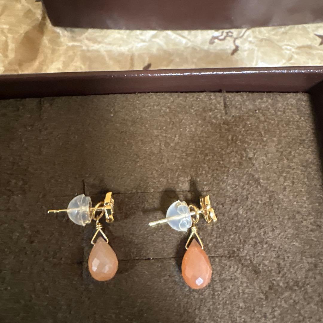 【限定セット】アガット K10 ピアス＆チャーム（販売証明書付）