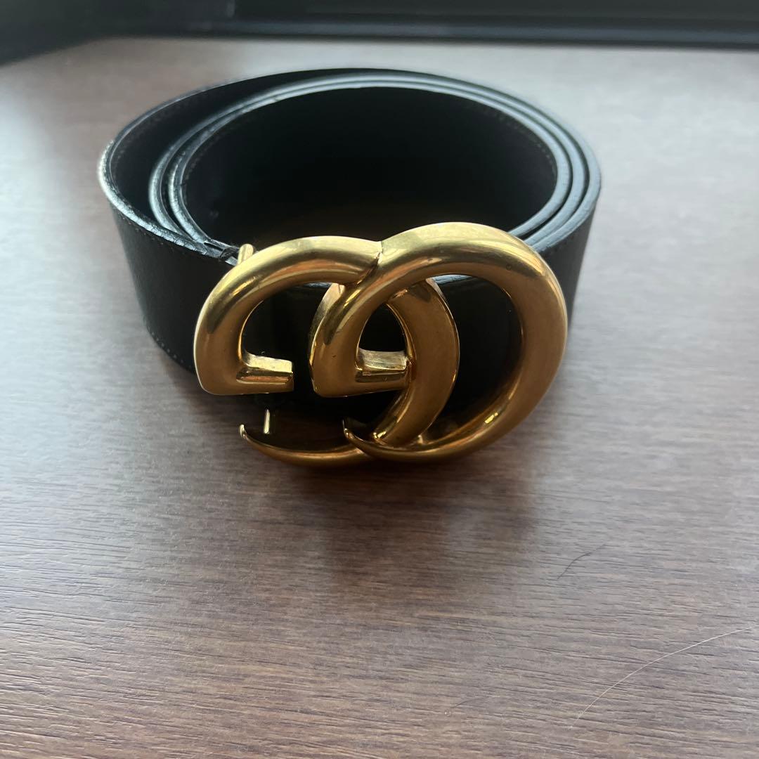 GUCCI 黒レザー ベルト 402993