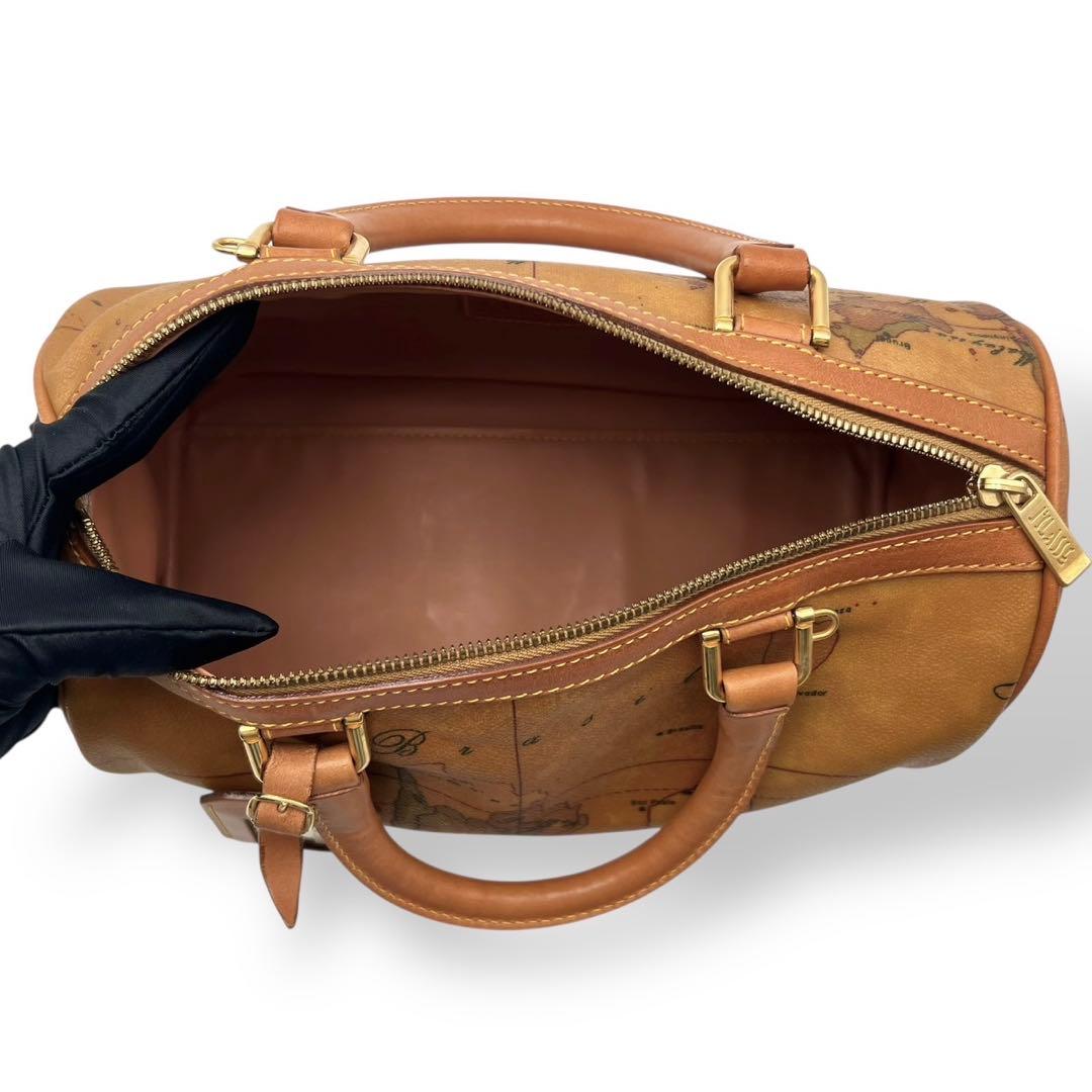 【美品】プリマクラッセ 地図柄 2wayバッグ ボストン ショルダー 旅行鞄